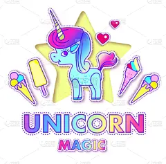 可爱的,独角兽,魔法,贺卡,请柬,壁纸,模板,问候,爱,复古
