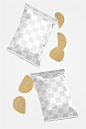薯片膨化零食真空袋子食品透明塑料包装LOGO贴图展示PS样机模板 (22)