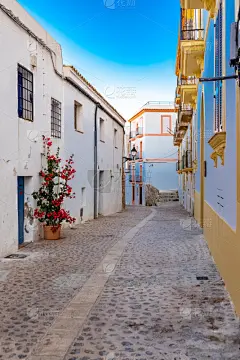 街道,伊比沙岛,传统,著名景点,春天,行人,夏天,户外,建筑