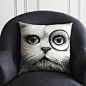 Monocle Cat Cushion