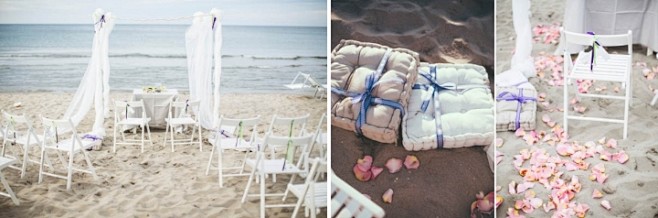 清新、简洁的沙滩婚礼布置 - 清新、简洁...