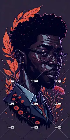 男人 自然 美丽的 黑色的 艺术 生成的 咖啡 花朵 Ai产生的