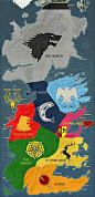 Map of Territories in Game of Thrones...just started watching the first season and i'm hooked!!! Winter is Coming.....