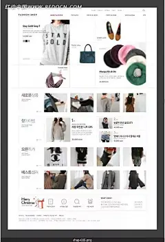 韩国圣诞节网店促销PSD素材模版psd网页素材模版|包包|韩国|韩国网页|模板素材下载|女装|网页设计|网页素材|网站设计|围巾|鞋子