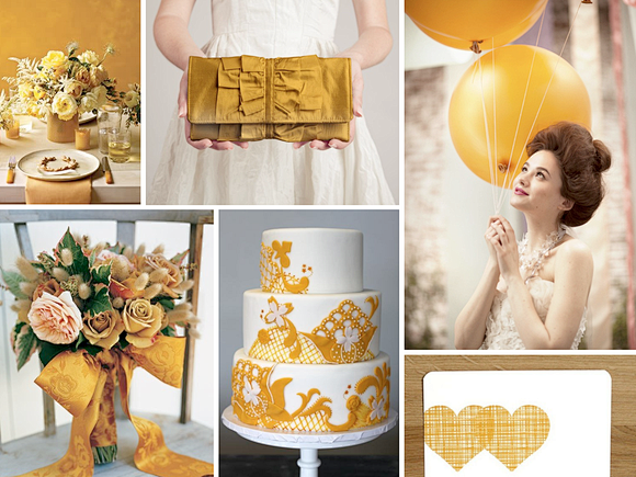 婚礼色板-金黄色的婚礼色板