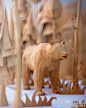 波兰艺术家和设计师Mat Szulik 的一组曲木项目，创造了一系列低多边形的动物雕塑，从大象，狐狸，熊，到长颈鹿或鹿。#求是爱设计#
