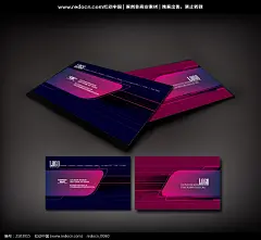 [红蓝对比科技感名片]