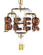 &#;39beer&#39; letters from pipes,copper tanks and brewing apparatus, typographic illustration