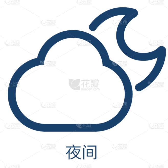 ICON-矢量天气图标-夜间