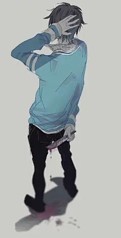 动漫_帅哥_背影_美男_手绘_插图_插画_二次元_手机壁纸_桌面壁纸_美图_美背_漫画