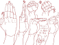 #SAI资源库#动漫人物手握刀姿势＆手的画法。自己收藏，转需~（画师0033，pid=5931） ​​​​