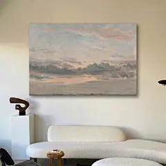 E painting手绘油画 |＜天空之城＞侘寂风现代简约油画客厅风景-tmall.com天猫