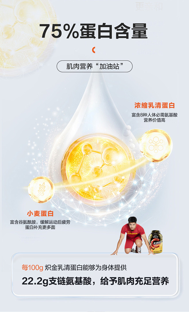 康比特纯乳清蛋白粉 蛋白增肌粉健身男分离...