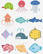 卡通海洋生物高清素材 PNG PNG免费下载 PNG图片 动物 幼儿园 海洋 简笔画 鱼 元素 免抠png 设计图片 免费下载 页面网页 平面电商 创意素材