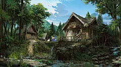 （森林小屋吉卜力）崎骏吉卜力场景画风，给自己做壁纸