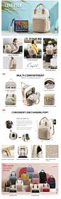 Amazon.com: LOVEVOOK Laptop Backpack for Women 15.6 Inch Laptop Bag with USB Port, Fashion Waterproof Backpacks Teacher Nurse Stylish Travel Bags Vintage Daypacks for College Work : Electronics 亚马逊双肩包包