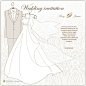 结婚礼服和婚纱素描设计手稿