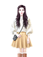 红衣女青年-裙装_l2