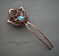 MYSTERY : Copper pendant with garnet, patinated More details can be watched here