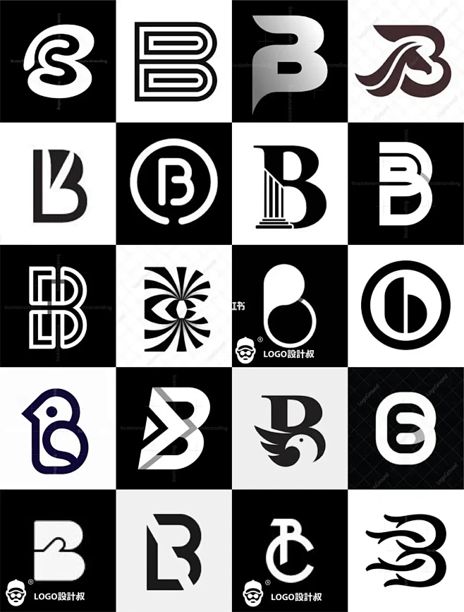 灵感采集300个字母B元素图形logo设...