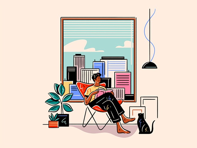 呆在家里dribbblejpg