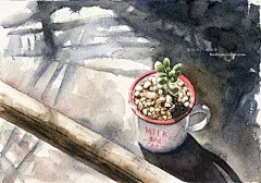 水彩插画——光影系列-Jessie一颗豆子_原创,插画,水彩,涂鸦,手绘,每日一涂,场景,小清新_涂鸦王国插画