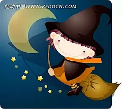 动漫|飞行|卡通|卡通人物|卡通人物图片|可爱的|漫画人物|人物|人物素材|人物图片|扫把|矢量人物|矢量素材|手绘|小朋友|星空|星星|月亮