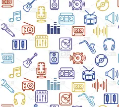 音乐背景轮廓图标设置。向量