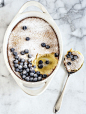 Meyer Lemon Pudding with Blueberries | Food style photography