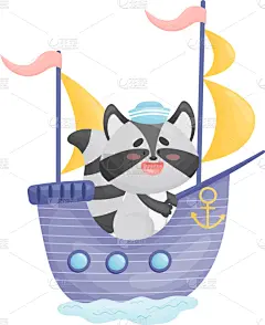 可爱的,双桅帆船,浣熊,两只动物,帆,哺乳纲,船,小的,动物,分享