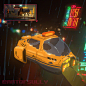 Cyberpunk Taxi ('The Last Night' Art Test), Brendan Sullivan : An art test for myself to get into the aesthetics of 'The Last Night'! Didn’t have much ref to go off with this so it was fun adventuring into cyberpunk references like Blade Runner to get som