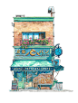 一组水彩建筑古楼店铺插画 ​
作者：插画师 Mateusz Urbanowicz