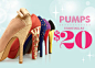 Pumps starting at $20 #字体# #色彩# #排版#