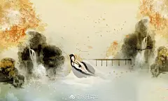 时光静好，与君语；细水长流，与君同；繁华落尽，与君老。想来这一生，总会有那么一个人出现，牵你双手，倾一世温柔，陪你看细水长流，将爱融入生命。
古风水彩插画。分享图片／via 妩酥子 ​​​
#古风图鉴##水彩插画##古风图片##古风壁纸##人文艺术赏析# ​​​​