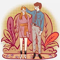 时尚文艺风手绘清新浪漫情侣小插画图片大小2000x2000px 图片尺寸2.62 MB 来自PNG搜索网 pngss.com 免费免扣png素材下载！衬衫#服装#购物狂欢节活动#卡通手绘#男性#女性#时尚服饰#时尚情侣#英伦风#