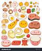Collection of lovely baby japanese oriental food doodle icon, cute fruit, adorable vegetable, sweet egg, kawaii steak, girly rice bowl, in childlike manga cartoon isolated on white - Vector file EPS10 - 食品及饮料,自然 - 站酷海洛创意正版图片,视频,音乐素材交易平台 - Shutterstock中国独家