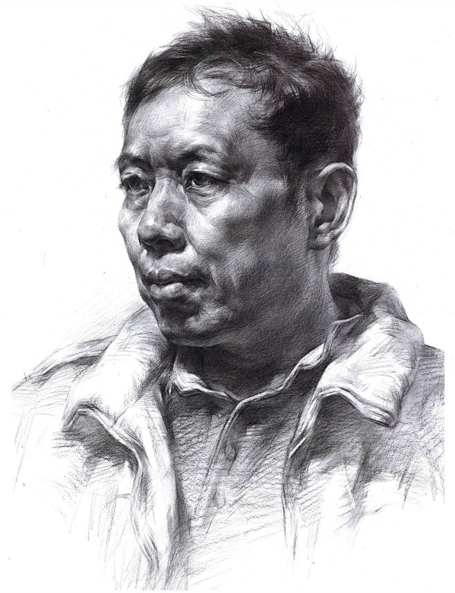 素描头像男中年 