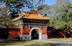 坟墓,大门,英制度量衡,过去,沈阳,清朝,辽宁省,屋檐,公园,水平画幅