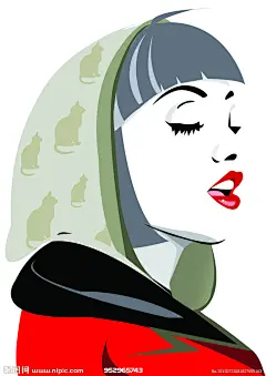 人物侧面描写，女人的柔美的一面，人物的感觉是来源于梦露的侧面感觉来绘画的，红红的嘴唇，深深的眼窝
