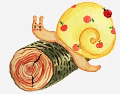 卡通图案黄色的蜗牛高清素材 创意 动漫动画 卡通手绘 树木 简约 黄色的蜗牛 免抠png 设计图片 免费下载