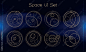 Set of Tribal User Interface Elements. Space ethnic HUD. Good for game UI. Vector Illustration EPS10