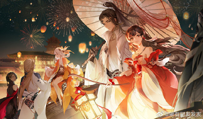 #倩女幽魂手游# 之前给倩女画的七夕图可...