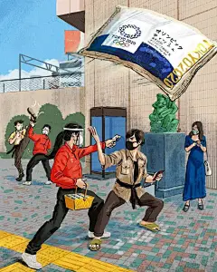居住于日本的插画师 Adehogan 将奥运运动融入到生活中所创作的插画作品  |  adrianhogan.com ​​​​