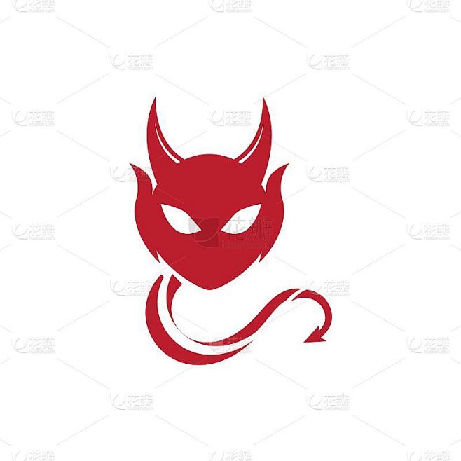 魔鬼角矢量图标设计插图