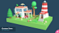 Cartoon Town - Low Poly Assets by ricimi : Cartoon Town is a customizable, mobile-friendly low-poly asset containing many elements that can be used to create a town with a nice cartoon style. 

Tileable floor and roads. Demo scenes and animations included