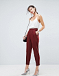 ASOS High Waist Tapered Pants at asos.com : Discover Fashion Online