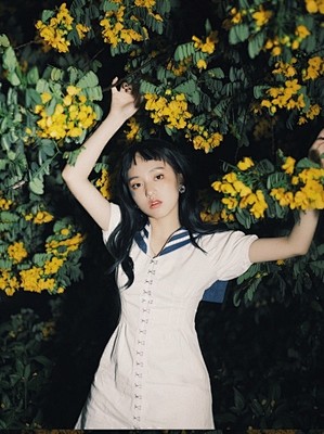 水冰月sailormoon排扣牛仔水手服海军领减龄连衣裙少女短裙2019夏淘宝