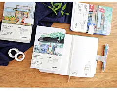 手帐本套装女生小清新手账本ins少女心日式磁扣本彩页插画手绘本-淘宝网