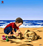 3岁叙利亚男孩逝去，艺术家用漫画表达冲上海滩的人性_心连碧水水连天_新浪博客