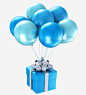 蓝色礼品盒气球